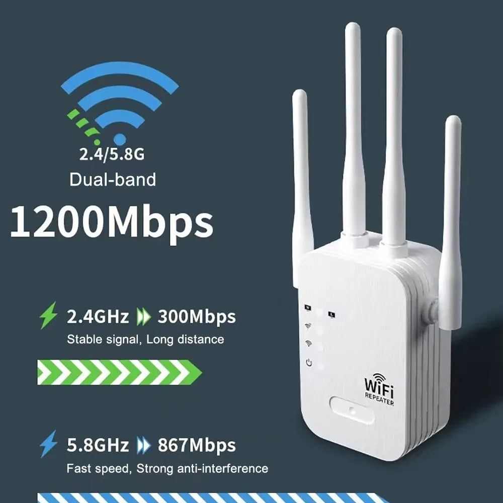 1200Mbps Dual-Band WiFi Repeater