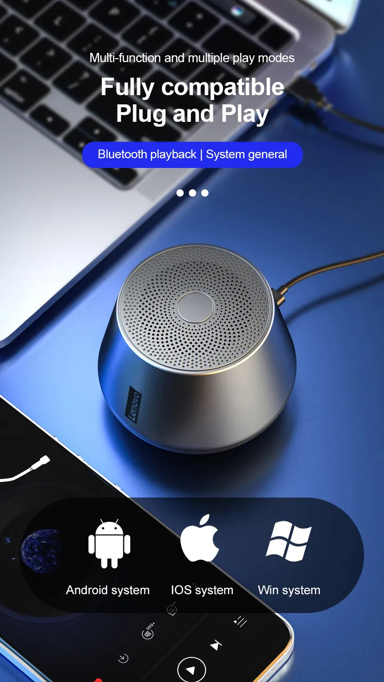 Choice Original Lenovo K3 Pro Bluetooth V5.0 Speaker Music Player Portable Loudspeaker Stereo Surround Wireless Speakers