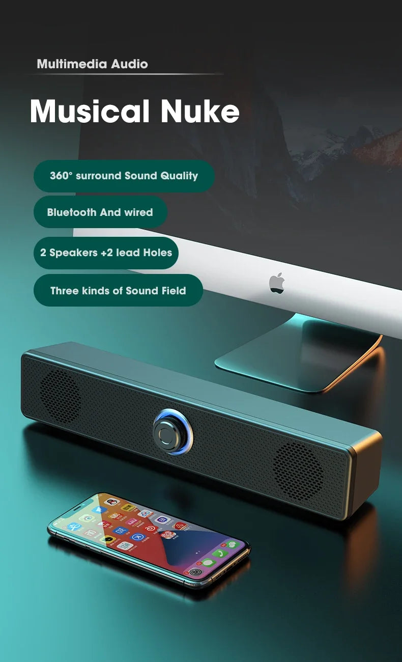 Home theater, Bluetooth speakers, USB powered wired and wireless audio panels, TV, PC, laptop, 3D audio gaming system
