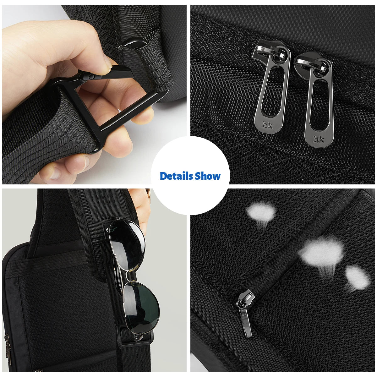 HK Business Crossbody Bag For Men Portable Shoulder Messenger Bags Male Waterproof Travel Short Trip Chest Bag For 11 Inch iPad