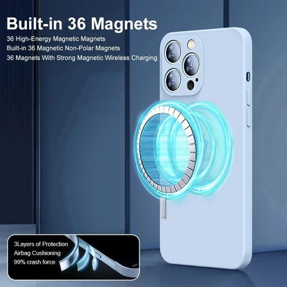 Original Wireless Charging For Magsafe Liquid Silicone Bumper Case For iPhone