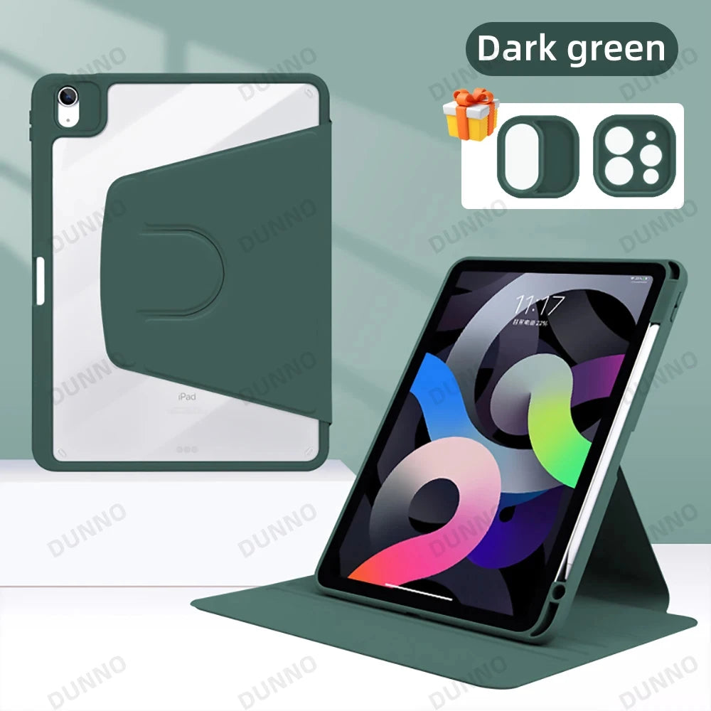 360° Rotation iPad Case for 2024 Air 11 13 M2 Pro 11 13 M4 Air 4 5 10.9  iPad 7/8/9/10th Generation Mini 6 Tablet Stand Cover