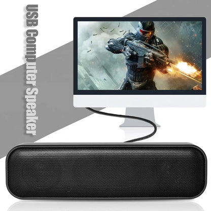 HK-5008 USB Powered Soundbar Desktop Speaker Wired Computer Sound Box for TV Desktop Laptop with 2 Subwoofers Music Player