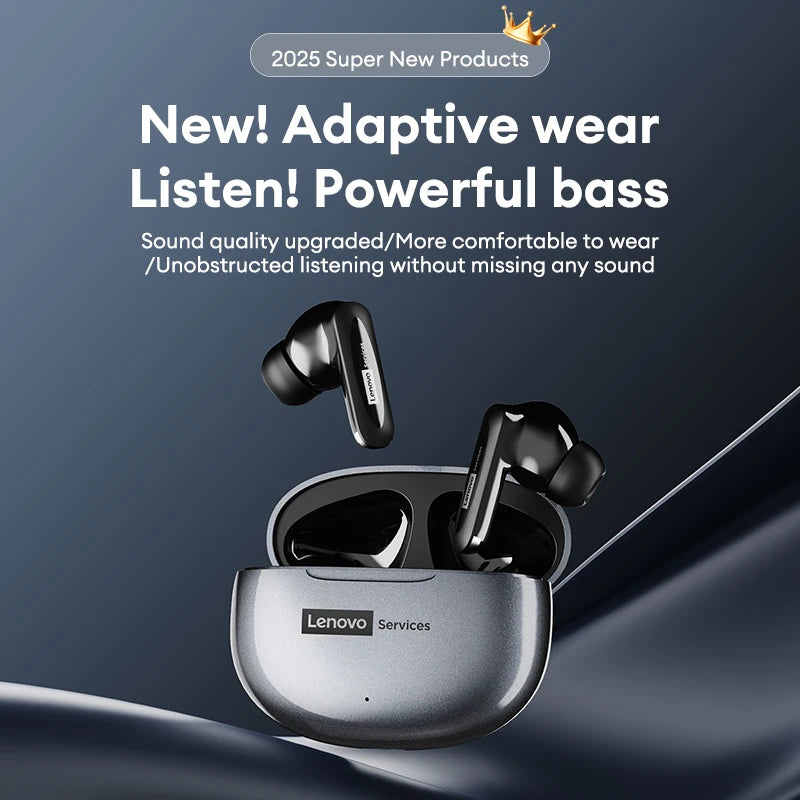 New Lenovo LE202 TWS Bluetooth 6.0 Gaming Earphones AI Call Noise Cancellation Sound Quality Headphone Long Battery Life Earbuds
