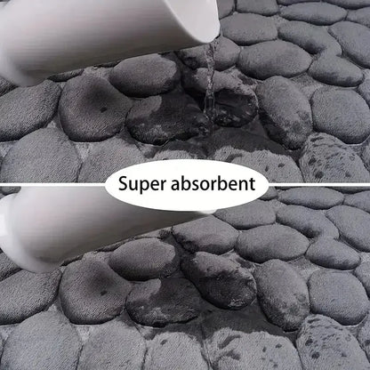 1pc embossed fiber anti slip pebble floor mat