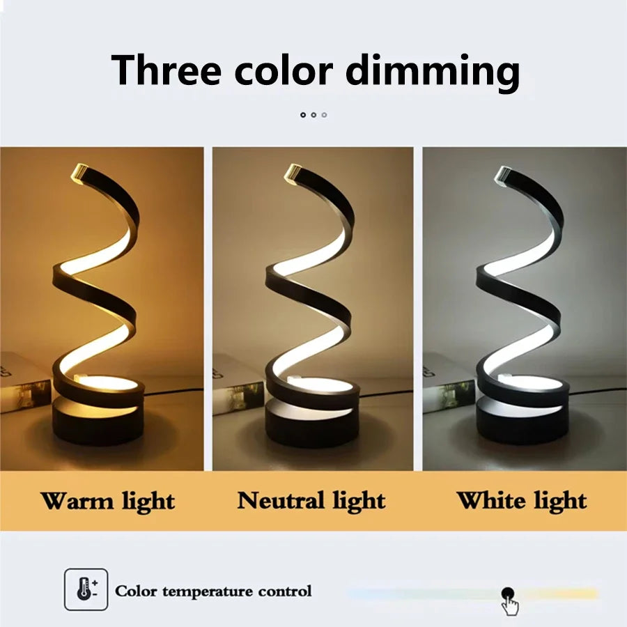 Modern LED Spiral Table Lamp
