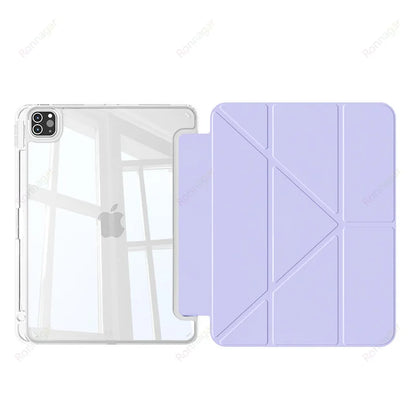 Y-Fold Case For 2025 A16 11th iPad Air 11 M3 M2 2024 iPad 10th Gen 10.2 7 8th 9th Pro11 M4 Air4 5 10.9 Air13 M2 M3 Pencil Holder