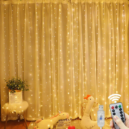 3x3m Curtain Garland Led Lights