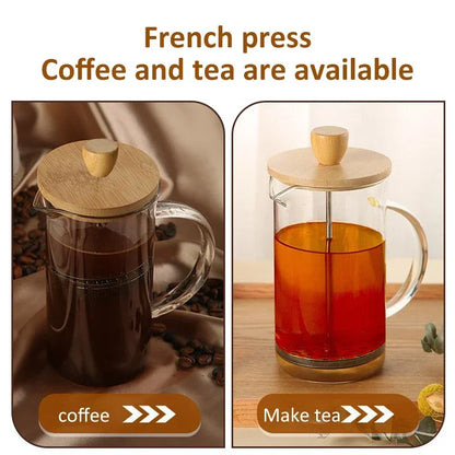 350-1000ml French Press - Stainless Steel and Glass Coffee Maker
