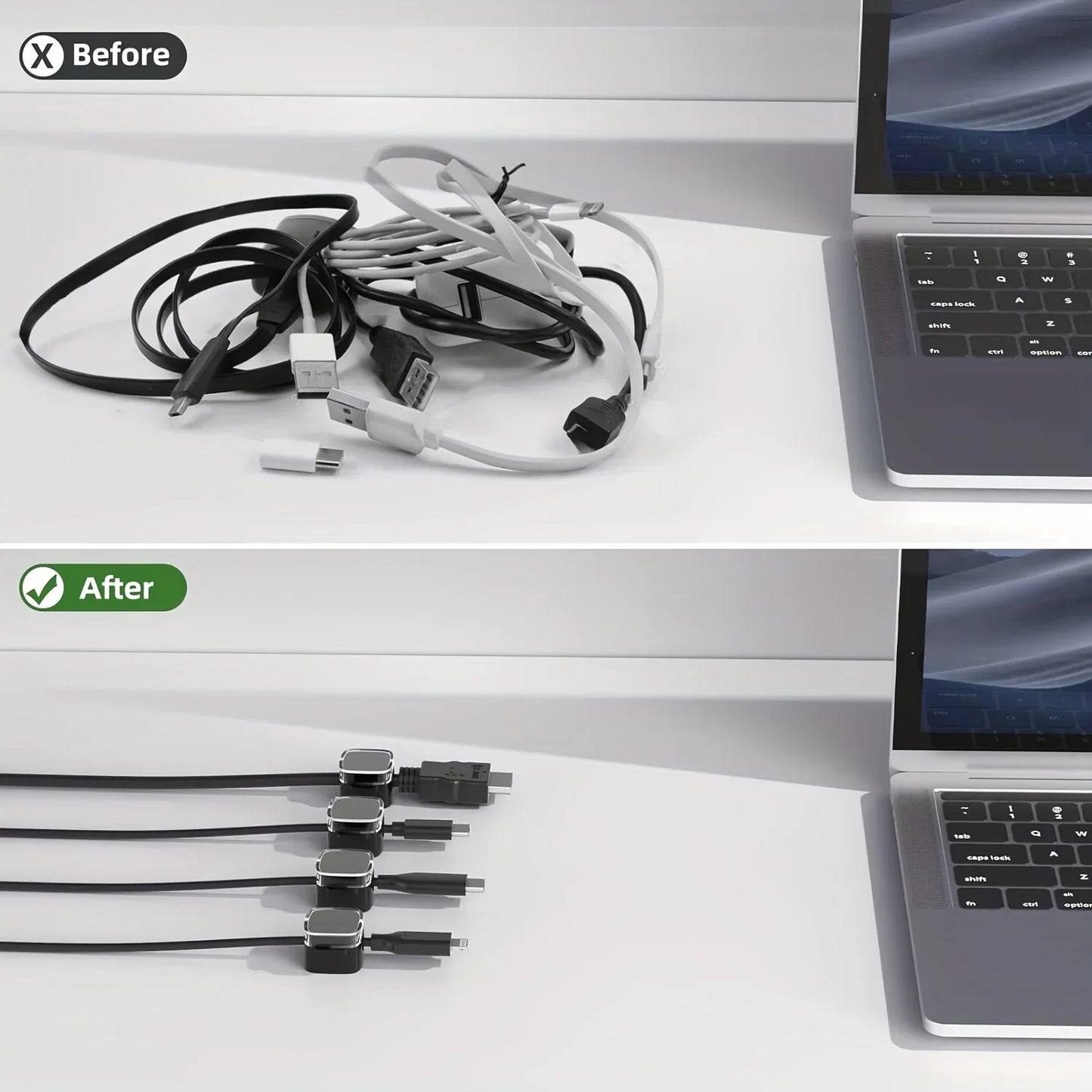 VIKEFON 6pcs Magnetic Cable Management Clips
