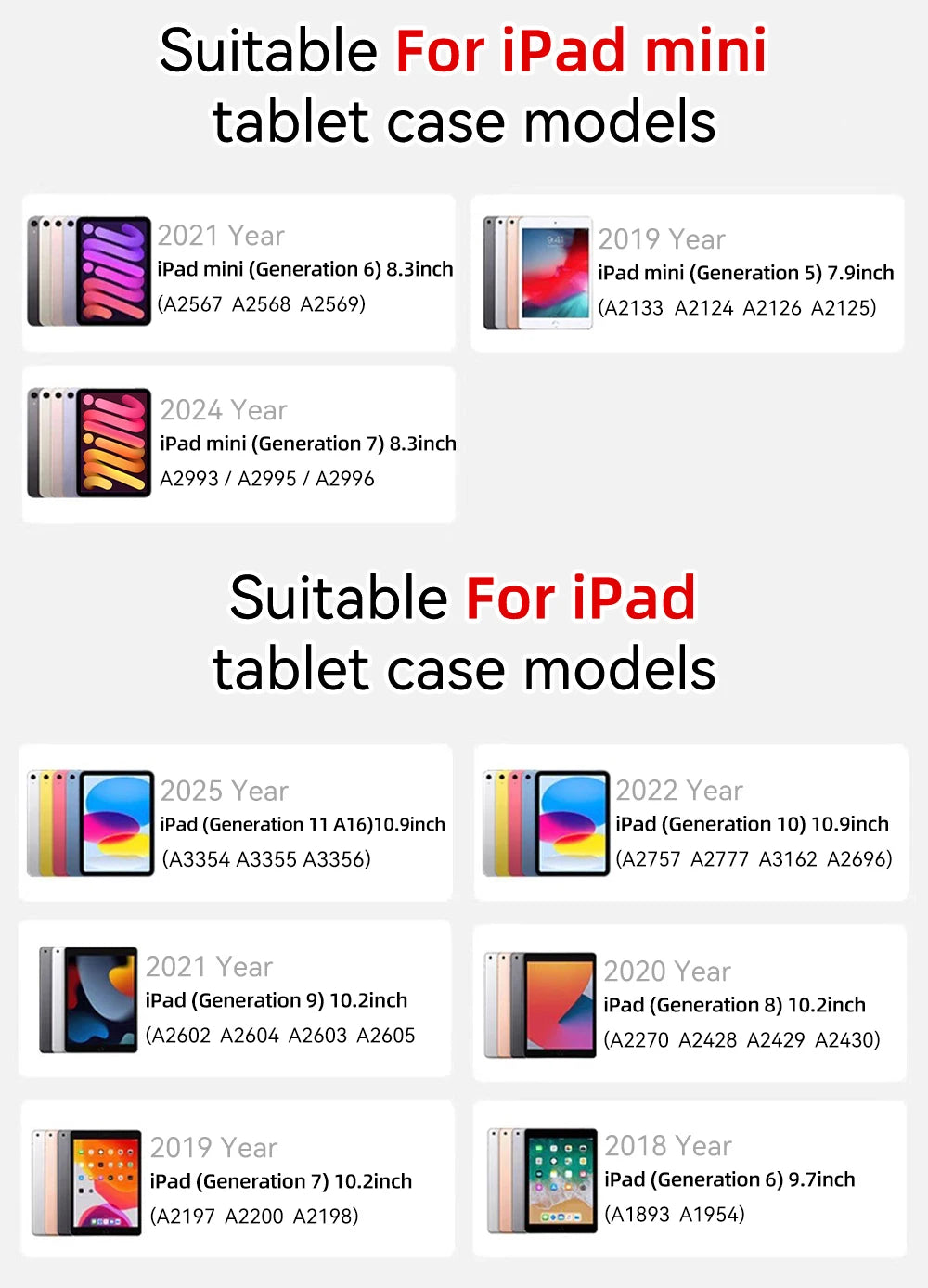 2025 New Tablet Case For iPad Pro 11 12.9 13 M2 M4 M3 Case 9.7 10.2 5th 6th 7/8/9 10th 11th mini 6 7 case Air 3 4 5 6 Cover