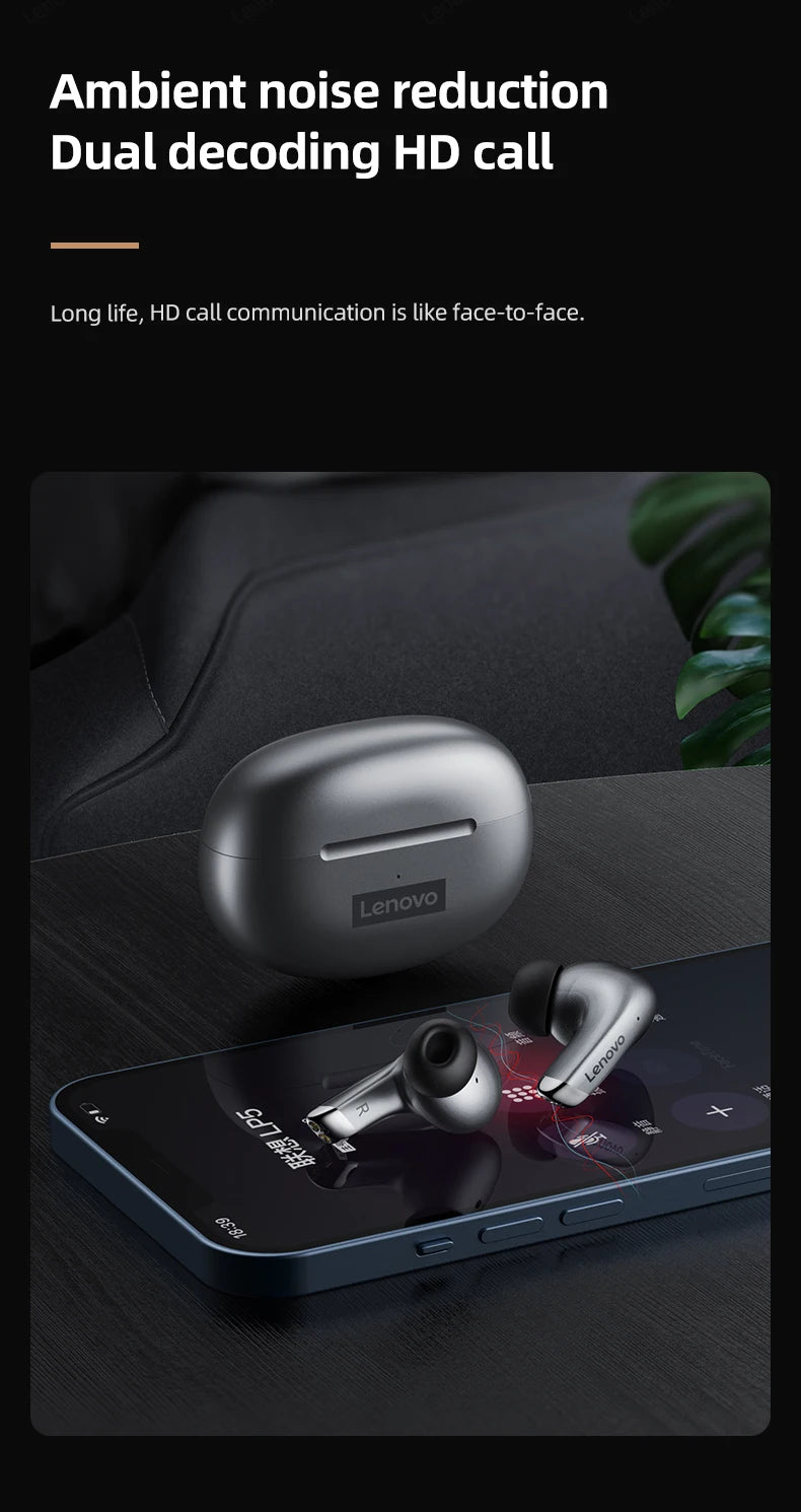 Original Lenovo LP5 TWS Wireless Bluetooth Earphone Long Battery Life Sports Headphone Dual Mode Gaming HD Call Headset With Mic