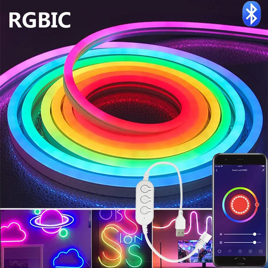 RGBIC Neon LED Strip Lights with Music Sync