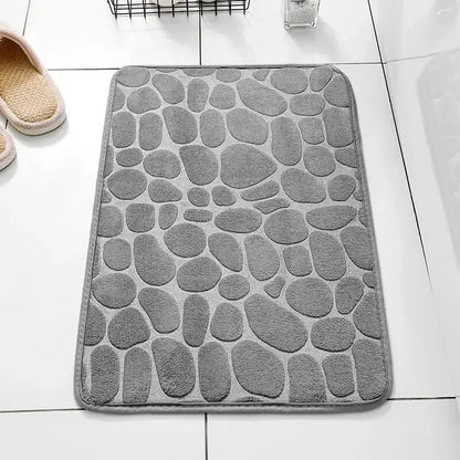 1pc embossed fiber anti slip pebble floor mat