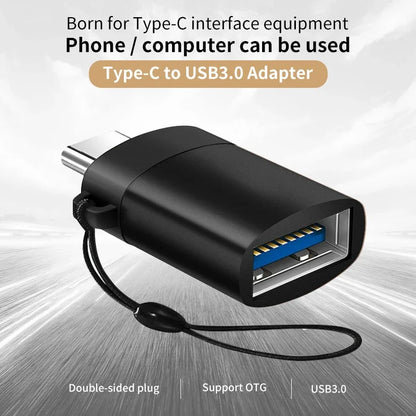 2PCS - USB 3.0 To Type C OTG Charger Adapter Connector and Type-C to USB Male