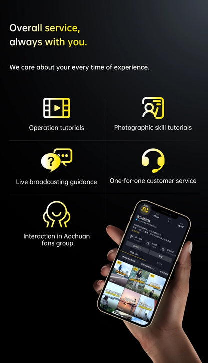 AOCHUAN 3-Axis Handheld Gimbal Stabilizer for Smartphone with Fill Light