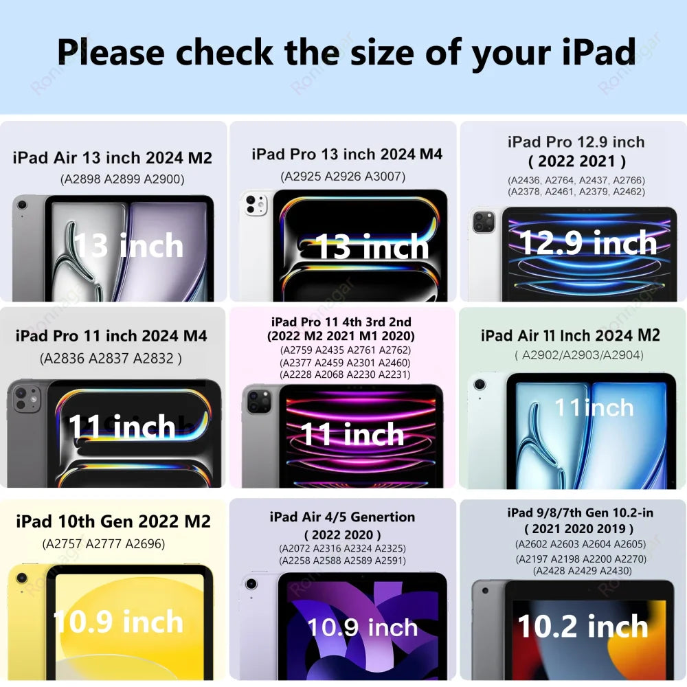 Y-Fold Case For 2025 A16 11th iPad Air 11 M3 M2 2024 iPad 10th Gen 10.2 7 8th 9th Pro11 M4 Air4 5 10.9 Air13 M2 M3 Pencil Holder