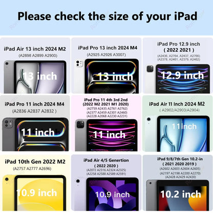 Y-Fold Case For 2025 A16 11th iPad Air 11 M3 M2 2024 iPad 10th Gen 10.2 7 8th 9th Pro11 M4 Air4 5 10.9 Air13 M2 M3 Pencil Holder