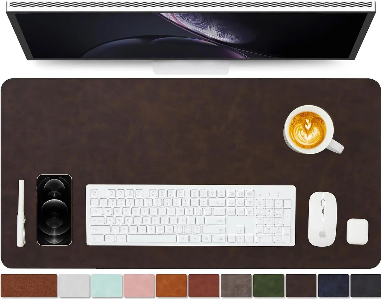 YSAGI Leather Desk Mat - Non-Slip PU Desk Pad for Office and Home Large Mouse Pad and keyboard Desk Mats on Top of Desks
