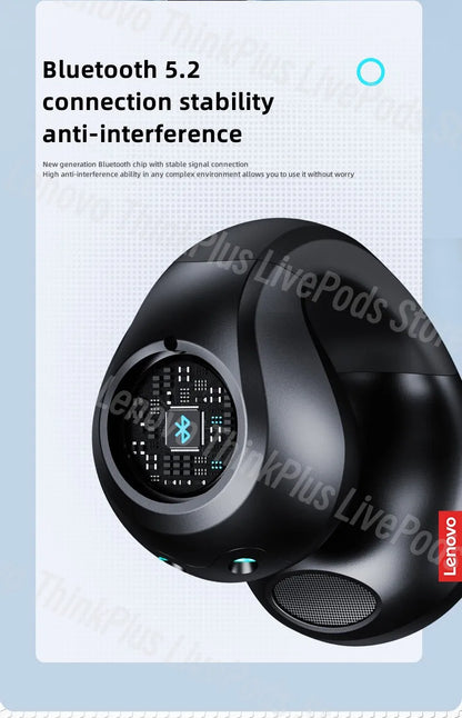 Lenovo XT83II Wireless Headphones Bluetooth 5.3 Earphones Earclip Design Touch Control HD Call with Mics Earbuds Sports Headset