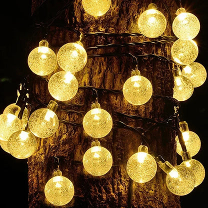 Solar Crystal Globe LED String Lights