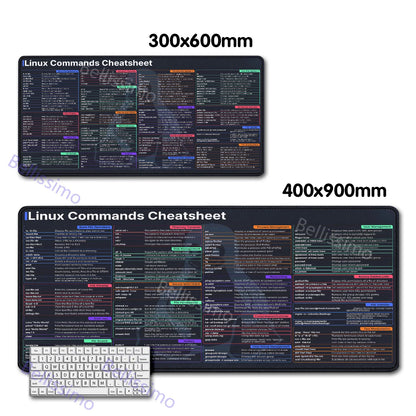 Linux Commands Line teclado mouse pad Large mousepad Shortcuts for Red Hat Ubuntu OpenSUSE Arch Debian Unix Programmer Desk Mat