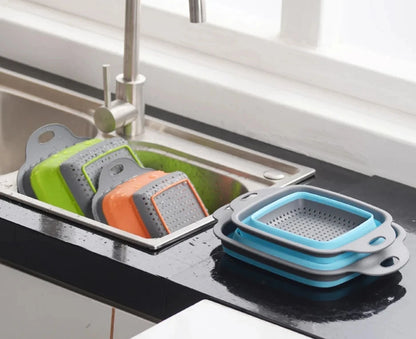 2PCS Silicone Folding Drainer Basket