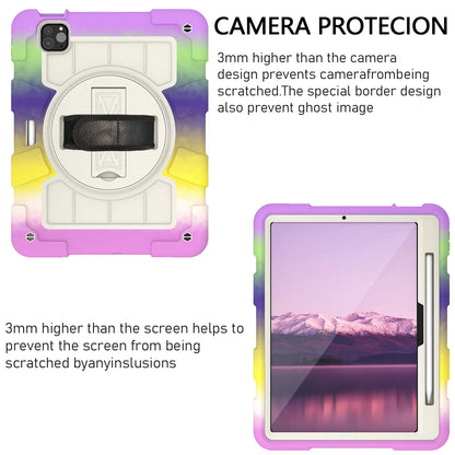 Heavy Duty Case For iPad Pro 11 M4 2024 Model A2836 A2837 A3006 360 Rotation Armor Stand Cover With Shoulder Strap Shockproof