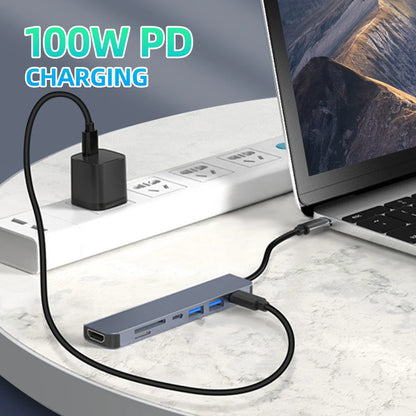 Kebidumei Multiport USB C Hub to 4K HDMI-compatible outputs