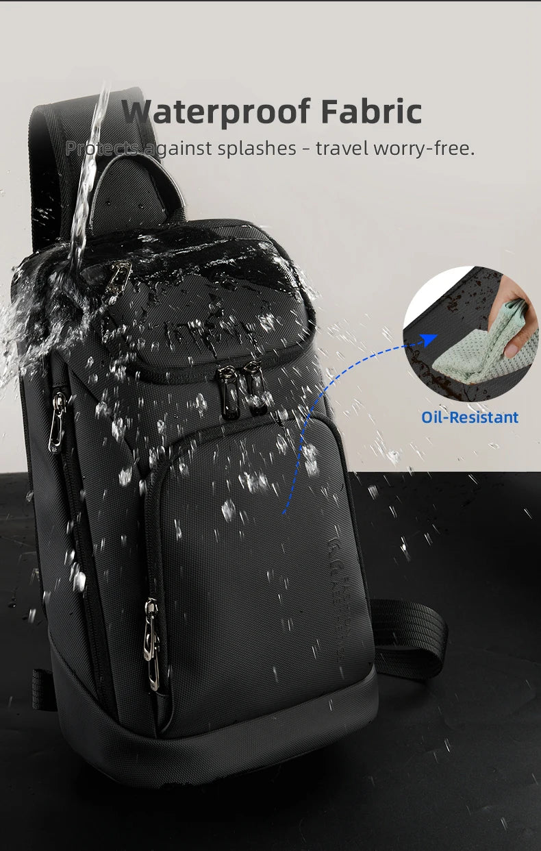 HK Business Crossbody Bag For Men Portable Shoulder Messenger Bags Male Waterproof Travel Short Trip Chest Bag For 11 Inch iPad