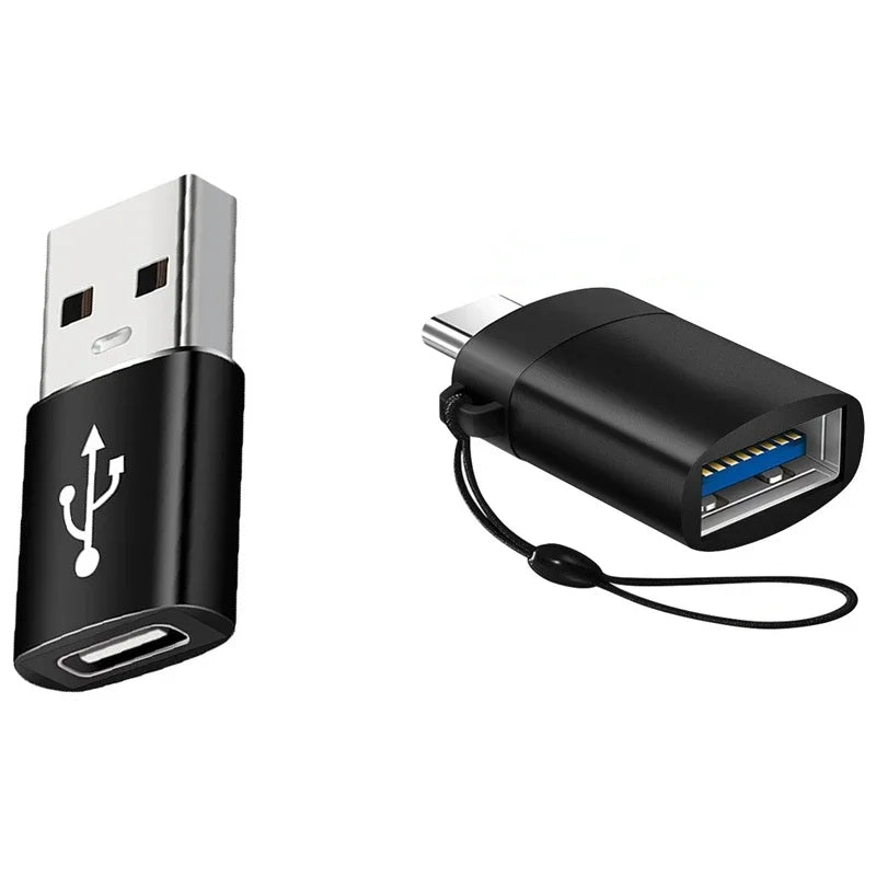 2PCS - USB 3.0 To Type C OTG Charger Adapter Connector and Type-C to USB Male