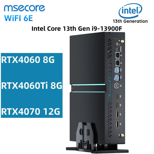 Mini Gaming PC with i7-13700F 16-Core Processor 5.6GHz 32G DDR5 RAM M.2 SSD Windows 11 pro GeForce RTX4070 Dual LAN WiFi6E BT5.3