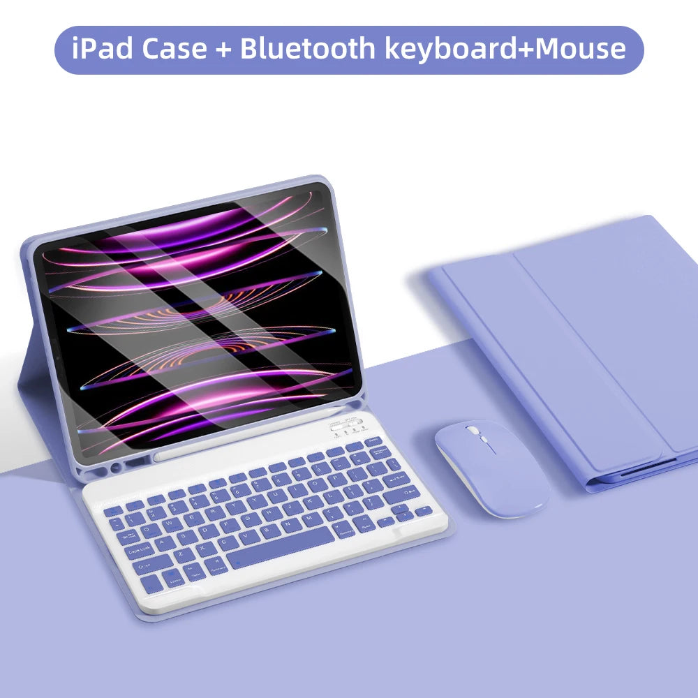 For iPad Keyboard Case For iPad 2024 iPad Air 11-in 13-in M2 Pro 11-in 13-in M4 Pro 11 12.9 10.2 9/8/7th 10.5 9.7 Air 3 2 Case
