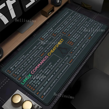 Linux Commands Line teclado mouse pad Large mousepad Shortcuts for Red Hat Ubuntu OpenSUSE Arch Debian Unix Programmer Desk Mat