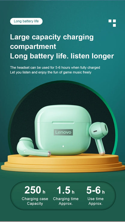 Original Lenovo LP40 Pro Earphones Wireless Bluetooth 5.1 Sport Noise Reduction Headphones Touch Control 250mAH 2022 New Lp40pro