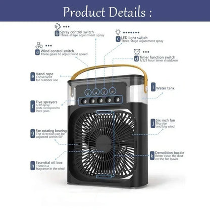 3 In 1 Portable Humidifier Fan Mini Air Conditioner