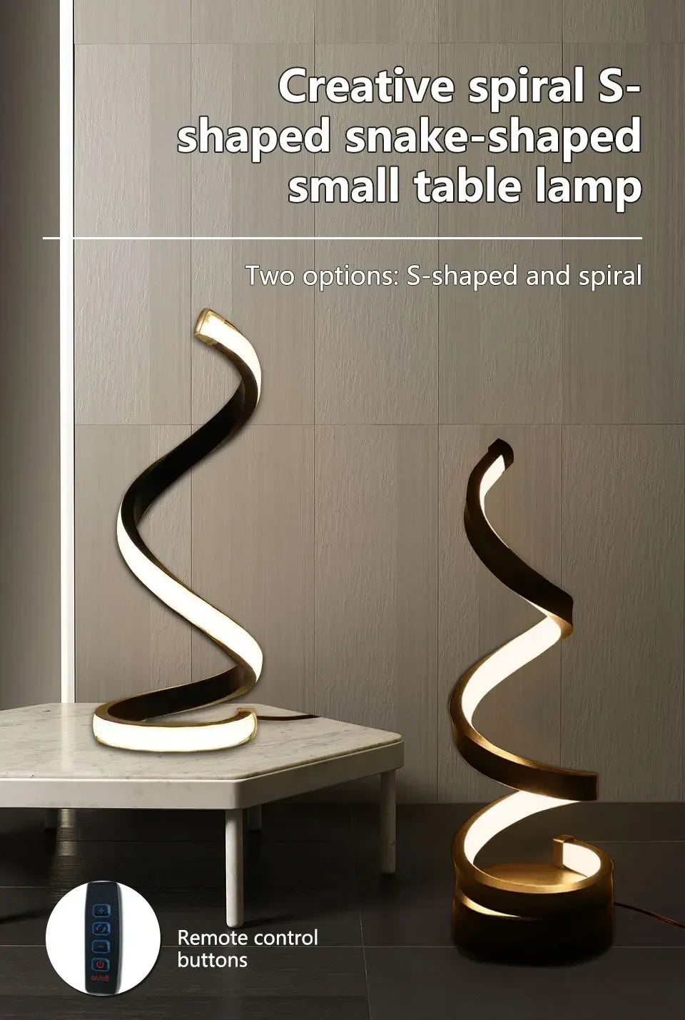 Modern LED Spiral Table Lamp