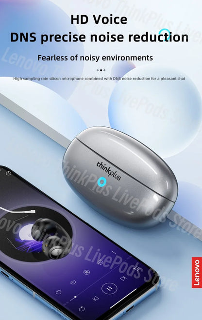 Lenovo XT83II Wireless Headphones Bluetooth 5.3 Earphones Earclip Design Touch Control HD Call with Mics Earbuds Sports Headset