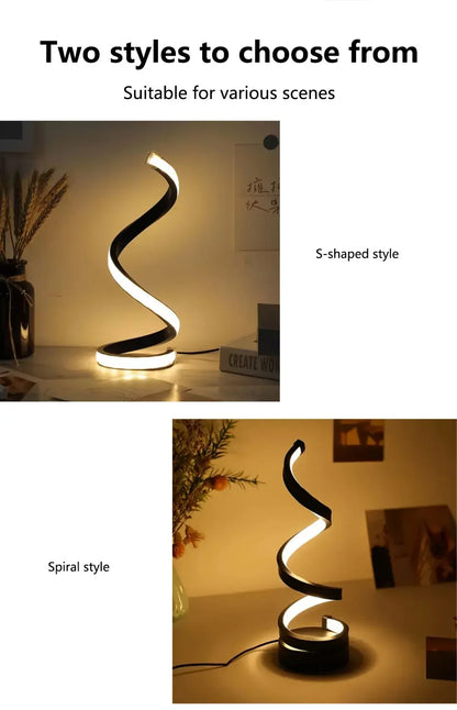 Modern LED Spiral Table Lamp
