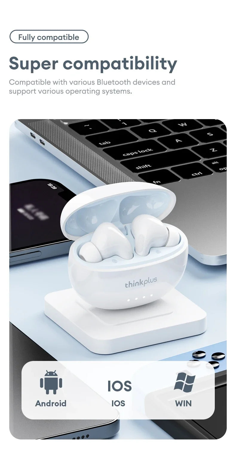 Lenovo LP5 PRO Wireless Bluetooth 5.4 Earphones TWS HiFi Sound Gaming Earbuds LP5Pro Sport headset Long Standby Touch Control