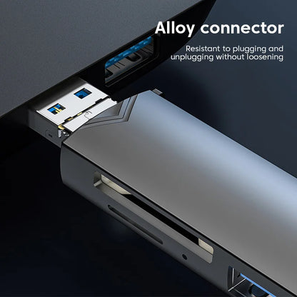 6 in 1 Otg Type C and USB 3.0 Card Reader