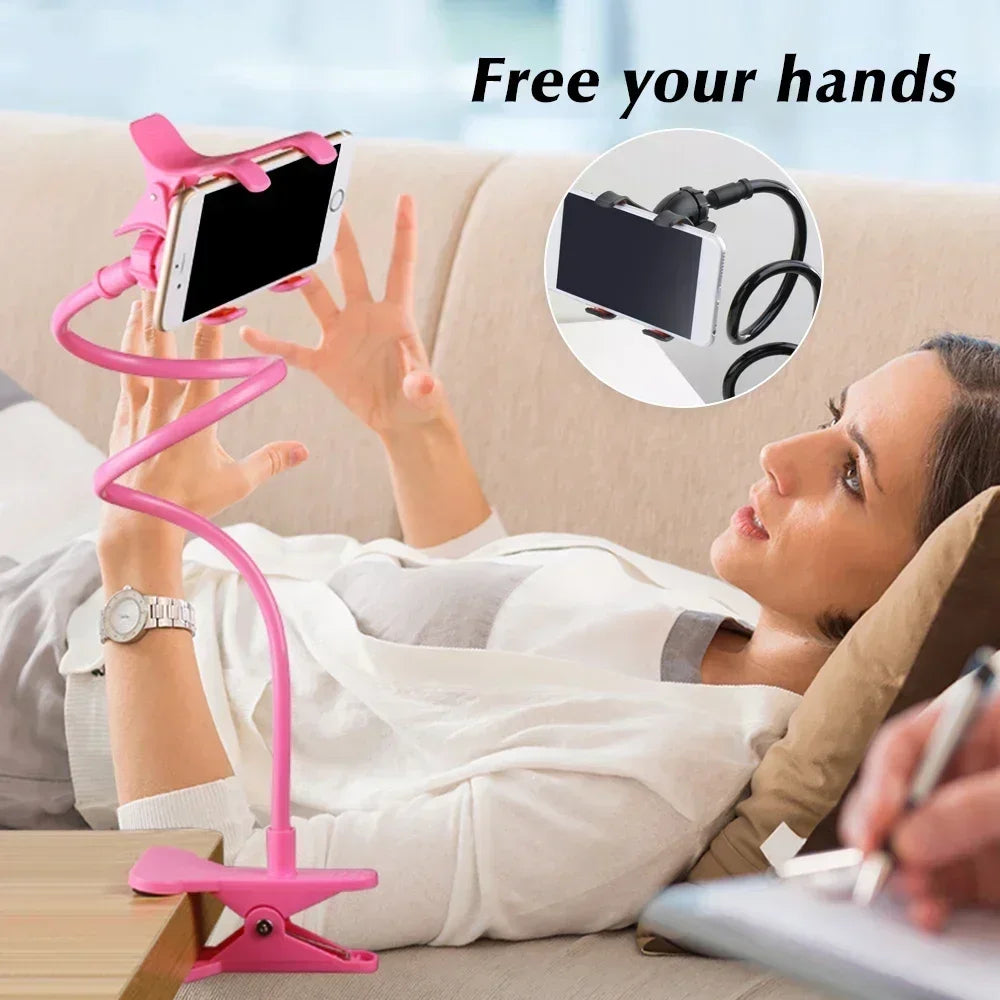 70cm 360° Spiral Rotate Clip Mobile Phone Holder Stand Portable Lazy Bed Desktop Bracket phone Desk Bed Mount Stand Base Support