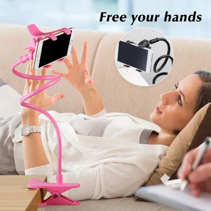 70cm 360° Spiral Rotate Clip Mobile Phone Holder Stand Portable Lazy Bed Desktop Bracket phone Desk Bed Mount Stand Base Support