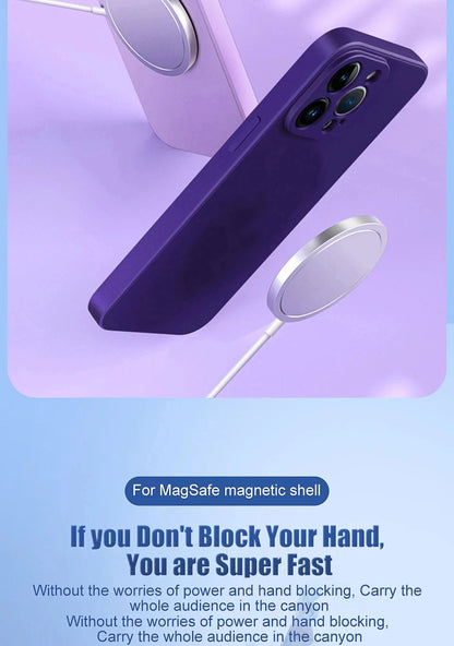 Original Wireless Charging For Magsafe Liquid Silicone Bumper Case For iPhone