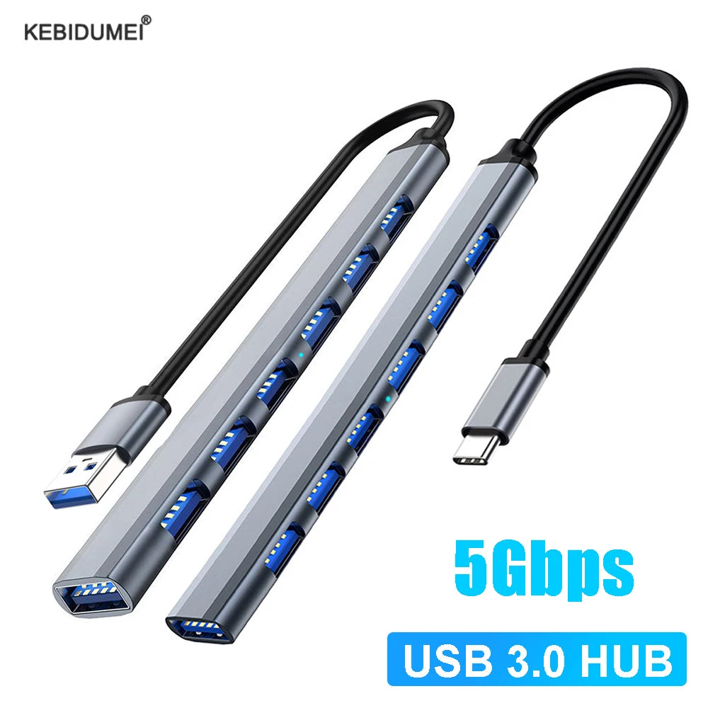 USB HUB - Multi Splitter USB A HUB 5Gbps For PC Computer