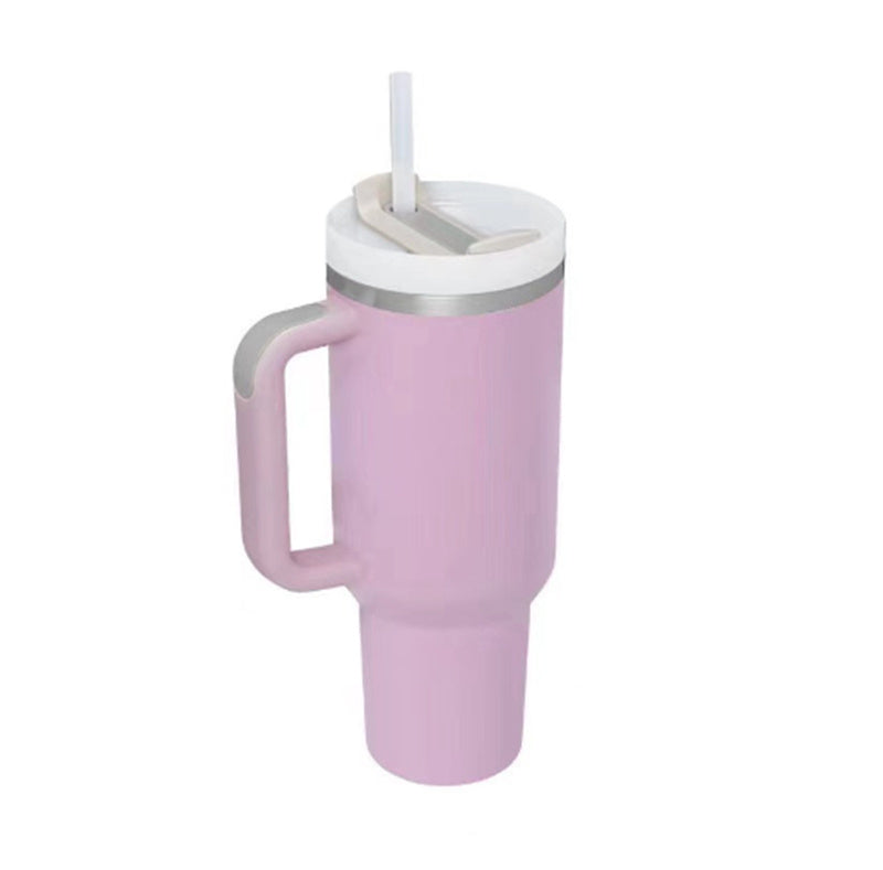 40 Oz Tumbler With Handle Straw, Insulated, and Stainless Steel