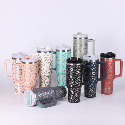 40 Oz Tumbler With Handle Straw, Insulated, and Stainless Steel