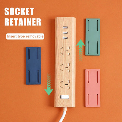 Self-adhesive Wall Hook Socket Storage Holder Socket Organizer Fixer Powerful Traceless Wall-mounted Cable Seamless Strip Hold
