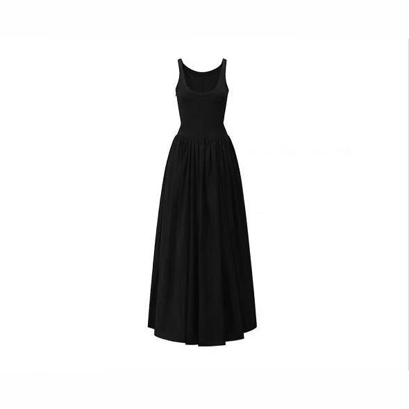 French Style Platycodon Grandiflorum Hepburn Style Little Black Dress Sleeveless Women's