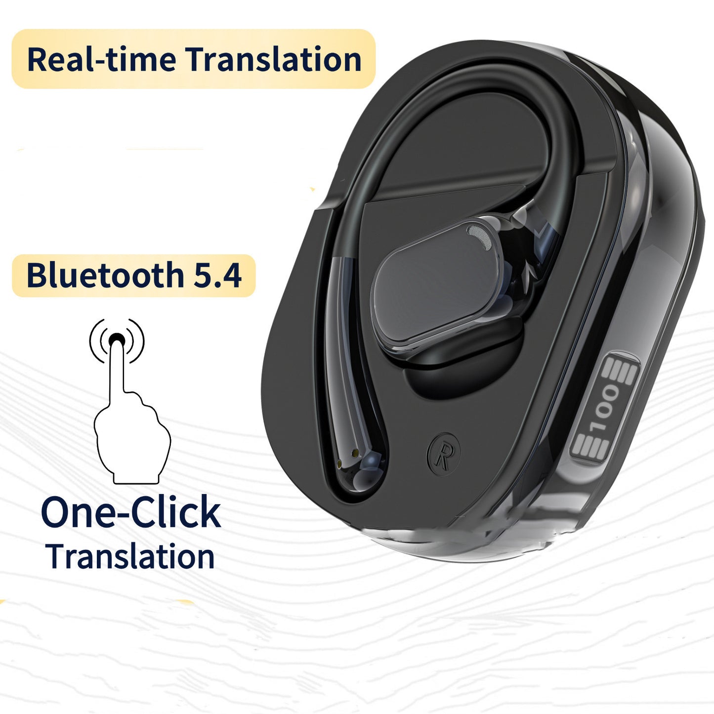 Wireless Bluetooth Translation Headphones Open Ear-mounted